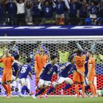 Koki Ogawa celebrates Japan's 2-2 equalizer as (left to right) Jan Paul van Hecke, Virgil van Dijk and Denzel Dumfries react during the FIFA World Cup 2026 Group F match between the Netherlands and Japan at Dallas Stadium in Arlington, United States, on June 14, 2026.
