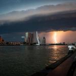 Lightning in Rotterdam during code orange, June 20, 2026