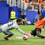 Brian Brobbey of the Netherlands scores the 2-0 during the FIFA World Cup 2026 Group F match between the Netherlands and Sweden at Houston Stadium in Houston, United States, on June 20, 2026.