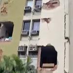 Chunks were ripped out of the walls of an apartment building in Caracas after two powerful earthquakes, magnitude 7.2 and 7.5, hit Venezuela within seconds of each other. 24 June 2026