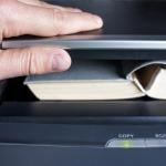 Scanning a book.