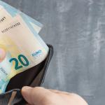Taking out euros.