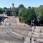 The blazing sun shines down on Amsterdam, Alexanderplein, the Muiderpoort, and Mauritskade. 25 June 2026