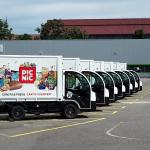 Row of Picnic delivery trucks in Karlsruhe, Germany, July 2024.