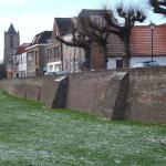 The western part of the remnant of the medieval city wall at Tolhuiswal in Tiel, Netherlands.