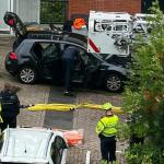 A black Volkswagen Golf left at the scene of an explosion that rocked a fitness center on Osdorper Ban in Amsterdam. 12 June 2026