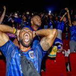 Cape Verde fans react emotionally after their team scores in a 3-2 loss to Argentina, ending its World Cup run. July 3, 2026.
