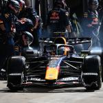 Red Bull Racing driver Max Verstappen of Netherlands makes a pit stop in the pitlane during the Formula One British Grand Prix at the Silverstone Circuit racetrack in Silverstone, Britain, 05 July 2026. 