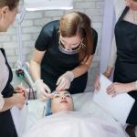 Interns at a cosmetology school.