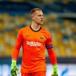 KYIV, UKRAINE - NOVEMBER 24, 2020: Marc-Andre ter Stegen during the football match of Group G of UEFA Champions League FC Dynamo Kyiv vs FC Barcelona