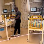 Father of quadruplets Lamin F. Saidykhan. after the birth of his four sons at the Maxima MC in Noord-Brabant.