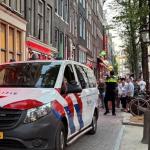 Police raid multiple locations in Amsterdam's Red Light District as part of a major operation against human trafficking, 14 July 2026