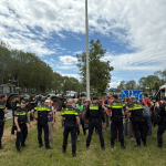 Dutch police at the A12 highway. More than 270 activists were arrested for highway blockade near Utrecht. July 4, 2026.