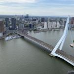 Thousands of people gather on and along the Erasmus Bridge in Rotterdam for a Black Lives Matter protest. June 3, 2020