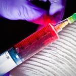 Syringe of Adriamycin prepared for use