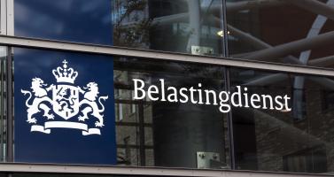 The Belastingdienst logo on a window