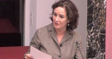 Amsterdam Mayor Femke Halsema during a City Council debate about rioting and anti-Semitism surrounding the Ajax-Maccabi Tel Aviv football match. 12 November 2024