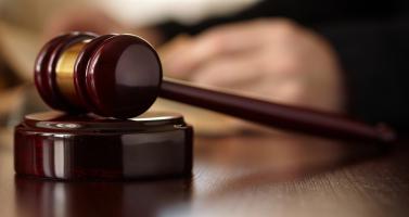 Close-up of a judge’s gavel