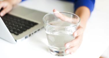 A glass of water