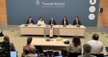 The Tweede Kamer COVID-19 inquiry committee during a press conference on witness hearings. May 21, 2026.