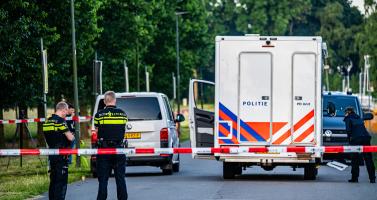 Police investigate the scene at a home on Meerhoven in Meerstad, Groningen, where a married couple was found dead. June 17-18, 2026