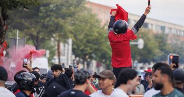 Morocco fans celebrate following a World Cup win over the Netherlands. June 29-30, 2026