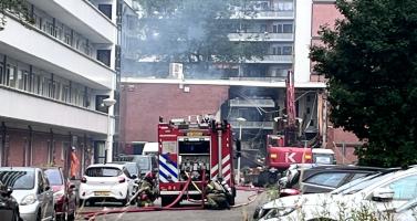 Emergency services at the scene of an explosion and fire on Osdorper Ban in Amsterdam Nieuw-West, 12 June 2026