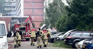 Emergency services at the scene of an explosion and fire on Osdorper Ban in Amsterdam Nieuw-West, 12 June 2026