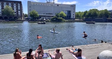 People swimming in Amsterdam. June 20, 2026.