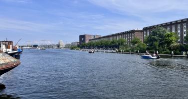 Borneokade in Amsterdam on a sunny day. June 21, 2026.