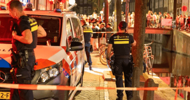 Amsterdam police during human trafficking raids in the Red Light District, 14 July 2026